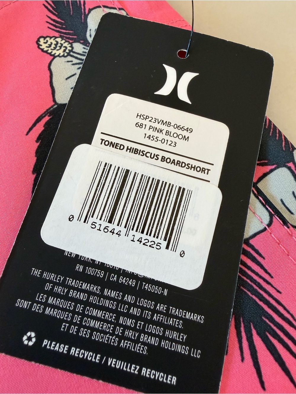 Hurley Men’s Pink Hibiscus Boardshorts - Picture 5 of 5